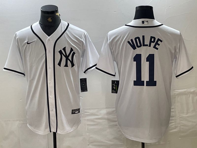 Men New York Yankees 11 Volpe White Third generation joint name Nike 2024 MLB Jersey style 1